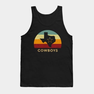 Retro Sunset - Dallas Cowboys Maps Tank Top